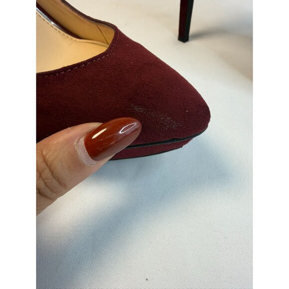 Jessica Simpson Venisse Womens Size 7.5M Burgundy Suede Platform Stiletto Heels - Picture 11 of 16